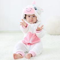 Macacão Fantasia Inverno Infantil Bebê de Unicórnio Branco