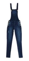 Macacão Fem Jeans Com Elastano Skinny Bem Colado Modinha