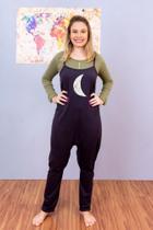 Macacão Feminino Adulto Alça Fina Com Regulagem Estilo Saruel Em Malha E Blusa Manga Longa Em Ribana Macacão Feminino Adulto Alça Fina Com Regulagem Estilo Saruel Em Malha E Blusa Manga Longa Em Ribana