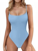 Macacão feminino Avidlove, camiseta sem mangas, tanga azul claro