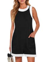 Macacão feminino casual de verão Romper Yousify Color Block