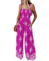 Macacão feminino casual solto ChicMe rosa choque Macacão feminino casual solto ChicMe rosa choque