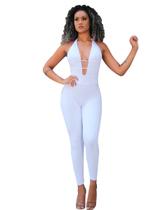 Macacão Feminino Colado Bojo Sem Manga Longo Festa Amarrar Macacão Feminino Colado Bojo Sem Manga Longo Festa Amarrar