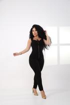 Macacão feminino collor laycra preto