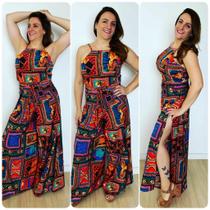 Macacão Feminino com Alça Ajustável, Bojo e Calça tipo Envelope Tecido Duna não amassa Stephanie