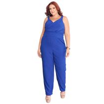 Macacão Feminino Curvy Plus Size Transpassado Alça Confortável Macacão Feminino Curvy Plus Size Transpassado Alça Confortável