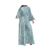 Macacão Feminino De Outono Com Estampa Listrada, Manga Longa Solta, Perna Larga, Casual Para O Dia a