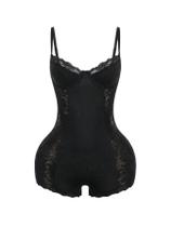 Macacão feminino de renda sem mangas transparente preto Macacão feminino de renda sem mangas transparente preto