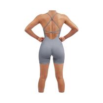 Macacão Feminino De Verão Em Nylon Canelado Liso Para Yoga, Esportes E Treino De Academia - Peça