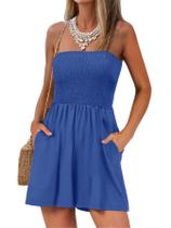 Macacão feminino de verão sem alças, casual, azul, poliéster Macacão feminino de verão sem alças, casual, azul, poliéster