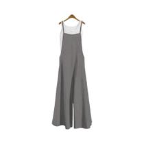 Macacão Feminino De Verão Sem Mangas Em Cor Sólida Com Pernas Largas Casual Em Algodão E Linho Macacão Feminino De Verão Sem Mangas Em Cor Sólida Com Pernas Largas Casual Em Algodão E Linho