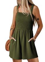 Macacão feminino Dokotoo plus size verde musgo sem mangas