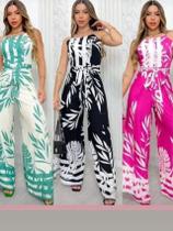 Macacão Feminino Envelope Pantalona com Fendas laterais de amarrar com bojo com forro verde tamanho unico Macacão Feminino Envelope Pantalona com Fendas laterais de amarrar com bojo com forro verde tamanho unico