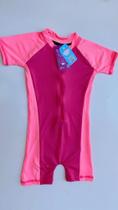Macacão Feminino Infantil Rosa Com Proteção Uv 50+