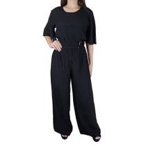 Macacão Feminino Jumaniy Longo Preto - J21954 Macacão Feminino Jumaniy Longo Preto - J21954