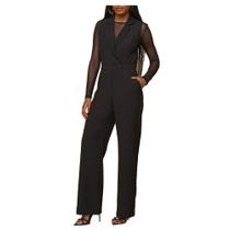 Macacão Feminino Lado Avesso Alfaiataria Longo Preto - L1277