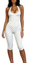 Macacão feminino LILTWIST de bolinhas, legging capri, blusa única Macacão feminino LILTWIST de bolinhas, legging capri, blusa única