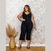 Macacão Feminino Liso Em Viscolycra Plus Size