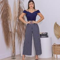 Macacão Feminino Longo Ciganinha com Decote Cruzado Casual Macacão Feminino Longo Ciganinha com Decote Cruzado Casual