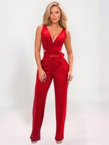 Macacão Feminino Longo Montaria Bojo e Cinto Forrado