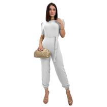 Macacão Feminino Longo Social Manga Curta Princesa Bufante Macacão Feminino Longo Social Manga Curta Princesa Bufante