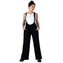 Macacão Feminino Modal Preto Acompanha Camiseta Branca Cool