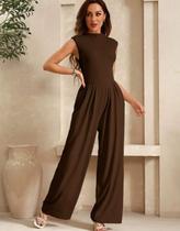 Macacão Feminino Pantalona Longo Elegante Pernas Largas
