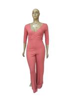 Macacão Feminino Pantalona Malha Canelada Macacão Feminino Pantalona Malha Canelada