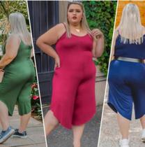 Macacão Feminino Plus Size Pantacourt Soltinho Preço Atacado