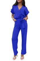Macacão Feminino PRETTYGARDEN com Decote V Transpassado e Cinto M Macacão Feminino PRETTYGARDEN com Decote V Transpassado e Cinto M