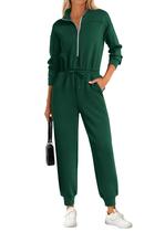 Macacão Feminino PRETTYGARDEN Manga Longa com Zíper Verde Tamanho L Macacão Feminino PRETTYGARDEN Manga Longa com Zíper Verde Tamanho L