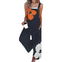 Macacão Feminino QXE 2026 Estampa Floral Sem Manga Macacão Feminino QXE 2026 Estampa Floral Sem Manga