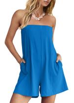 Macacão feminino sem alças ReachMe azul Summer GG