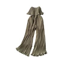 Macacão Feminino Sem Costas Com Pregas Estilo Praia, Macacão De Alça, Roupa De Rua, Peça Única