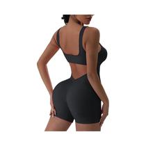 Macacão Feminino Sexy Com Decote Em V Para O Verão, Casual, Fitness, Yoga, Treino E Uso Diário