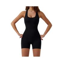 Macacão Feminino Sexy Sem Costas, Halter, Sem Mangas, Estilo Regata, Para Yoga, Justo Ao Corpo, Peça Macacão Feminino Sexy Sem Costas, Halter, Sem Mangas, Estilo Regata, Para Yoga, Justo Ao Corpo, Peça