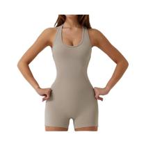 Macacão Feminino Sexy Sem Costas, Halter, Sem Mangas, Estilo Regata, Para Yoga, Justo Ao Corpo, Peça