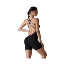 Macacão Feminino Sexy Sem Costas Para Yoga, Fitness E Academia, Com Efeito Levanta Bumbum, Conjunto
