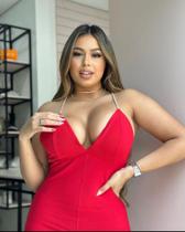 Macacão feminino vermelho com bojo Macacão feminino vermelho com bojo