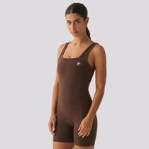 Macacão Fila Touch Gym Feminino Marrom Macacão Fila Touch Gym Feminino Marrom