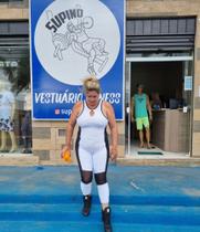 Macacão Fitness Branco Com Textura E Bojo
