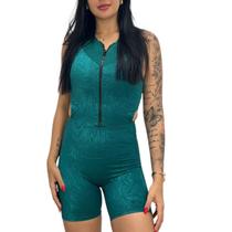 Macacão Fitness Curto Feminino Texturizado - Enfim