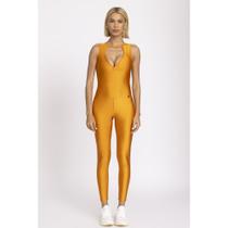 Macacão Fitness Feminino Frente Única Dourado Macacão Fitness Feminino Frente Única Dourado