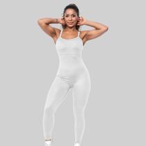 Macacão Fitness Feminino Modelador Alta Sustentação Premium Compressão Confortável Academia Treino Lançamento Cor:MARSAL