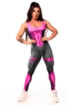Macacão Fitness Mercúrio Black Rosa Dynamite Tamanho:PPCor:Rosa