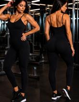 Macacão Fitness Modelador Alça Fina Academia Treino Esporte Casual