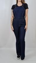 Macacão flare guandu feminino 84% algodão, 14% poliester e 2% elastano blufera jeans 1941 Macacão flare guandu feminino 84% algodão, 14% poliester e 2% elastano blufera jeans 1941