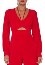 Macacão Flare Vermelho Manga Longa Gatabakana