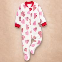 Macacão Fleece Bebê Estampado Zíper Solinha Antiderrapante 12 a 24m
