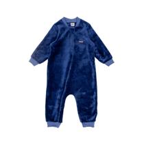 Macacão Fleece Bebê Liso Peluciado Com Zíper Inverno